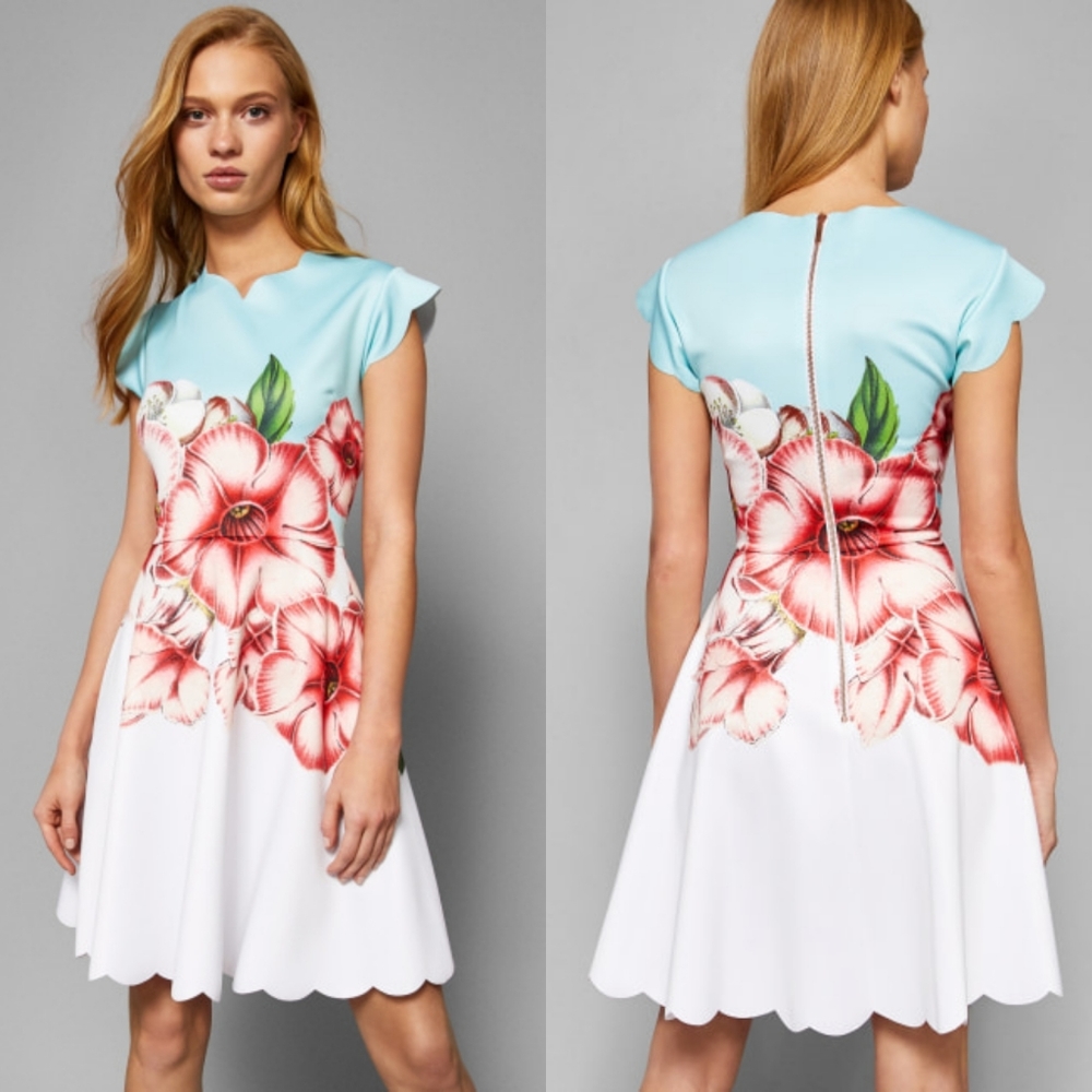 Ted Baker Blue and White Floral Dress - Picture 2 of 12